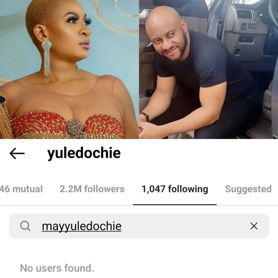 Yul Edochie unfollows first wife
